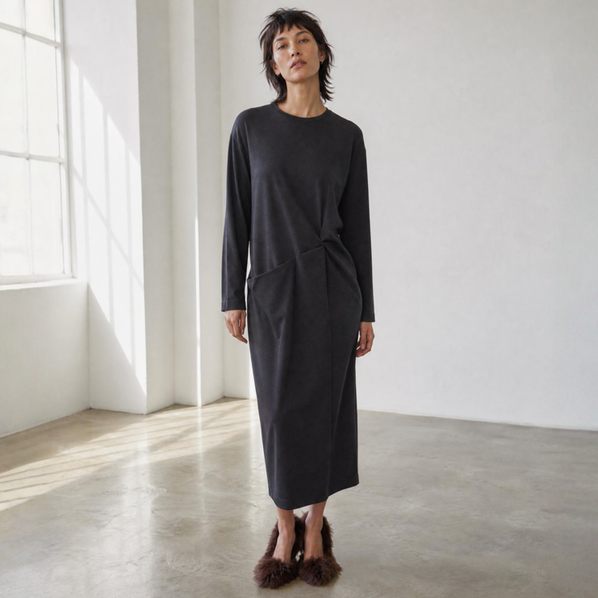 SILVA NODO DRESS | Charcoal
