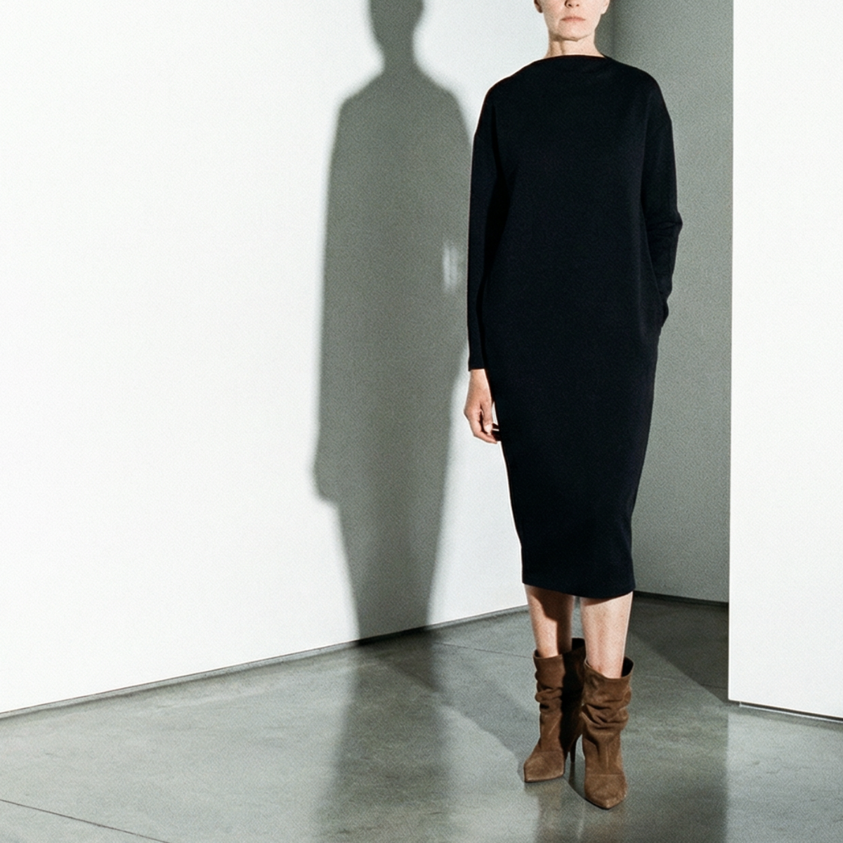 SILVA BATEAU DRESS | Black